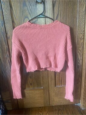 Tilly’s Full tilt ribbed cropped orange sweater 
size XXS